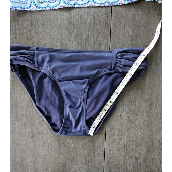 Athleta Blue Fiji Blousy Tankini Set Top 32 D/DD Bottoms XS  Wired Racerback - Picture 5 of 11